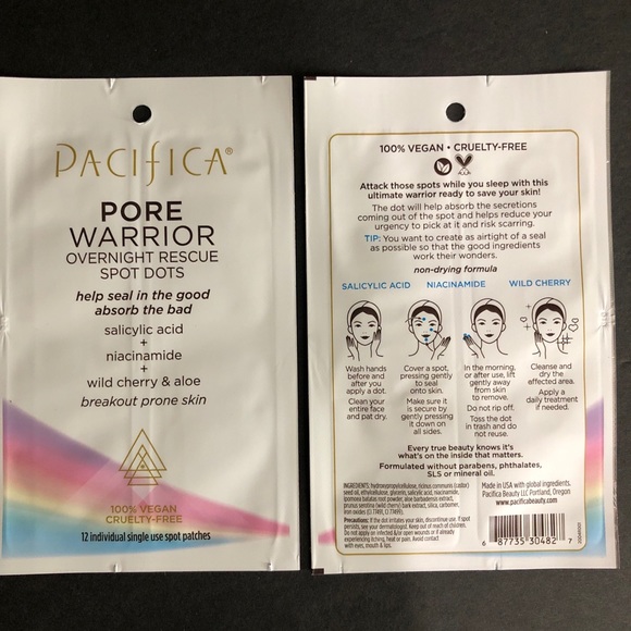 2x Pacifica Pore Warrior Overnight Rescue Spot Dots 12Ct For Breakout Prone Skin - Picture 3 of 3